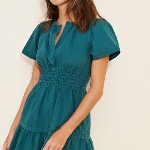 Anthropologie Somerset Teal Mini Dress